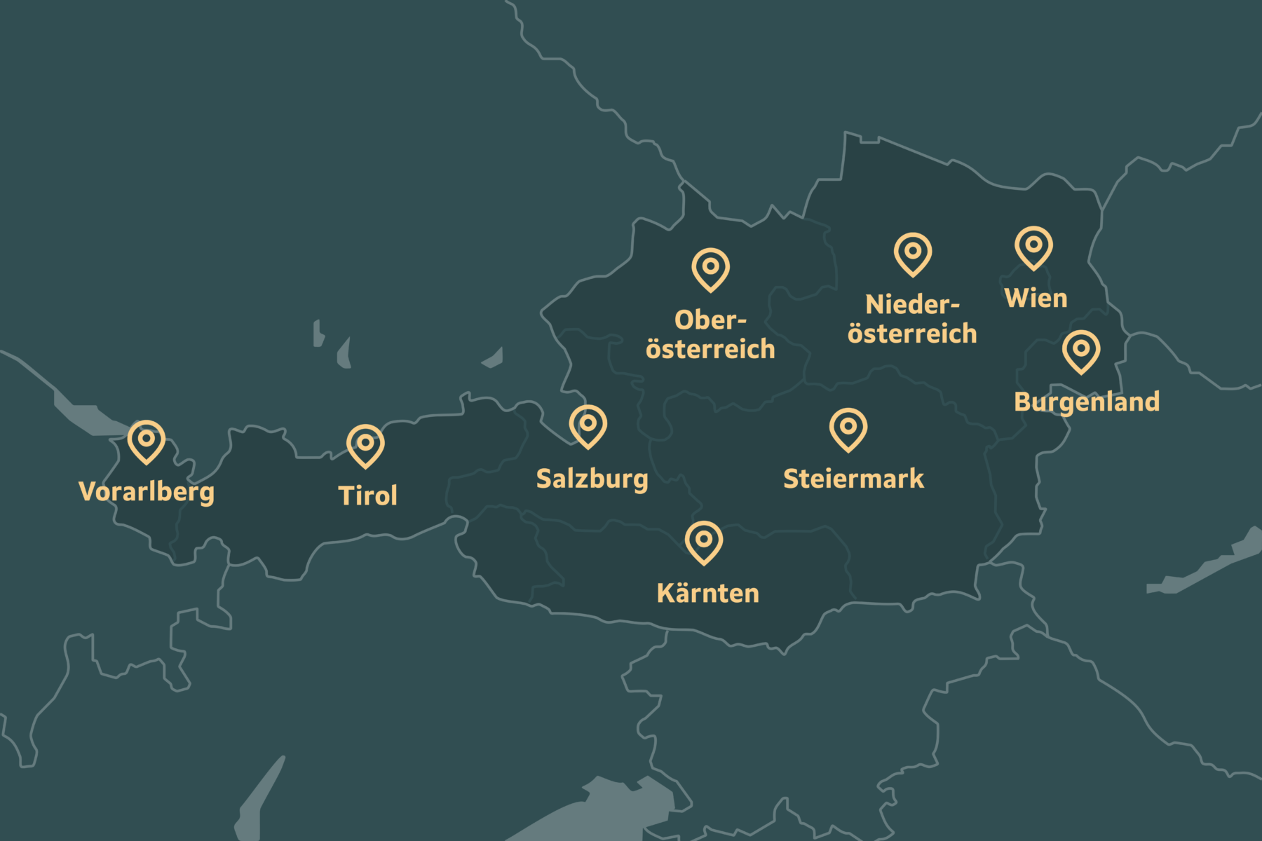Karte Bundesländer von Österreich